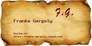 Franke Gergely névjegykártya